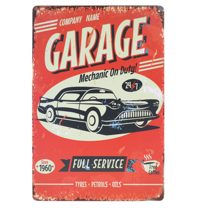 Autogarage Retro Wandbord 30×20