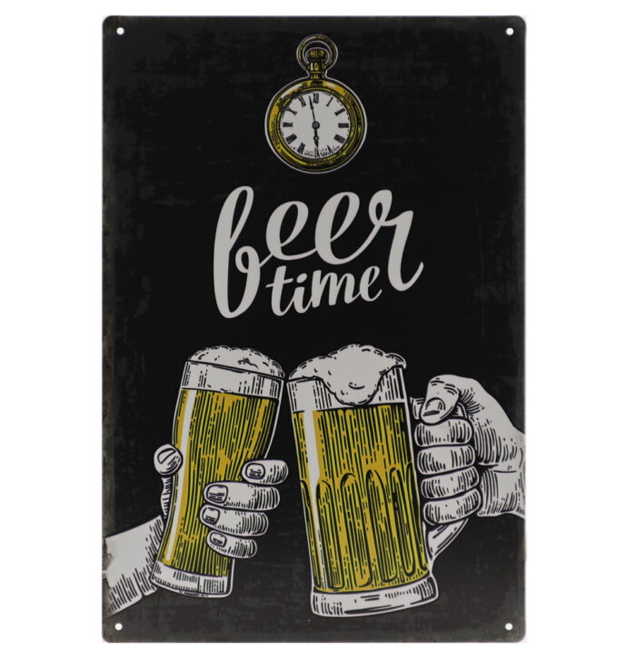 Beer Time Retro Wandbord 30×20