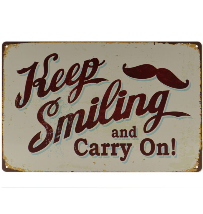 Keep smiling Retro Wandbord 20×30