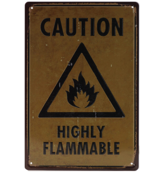 Caution Retro Wandbord 30×20