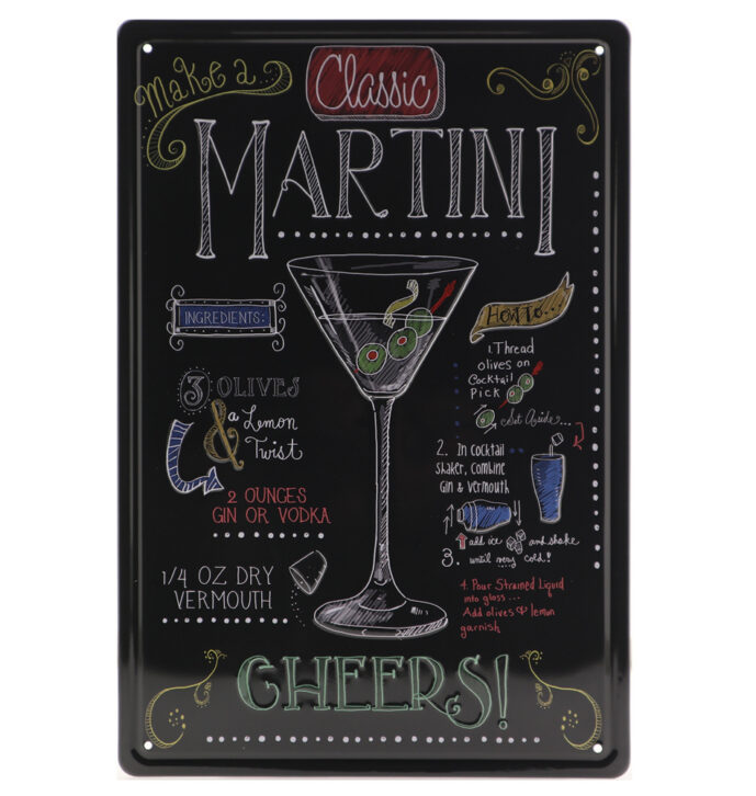 Martini Retro Wandbord 30×20